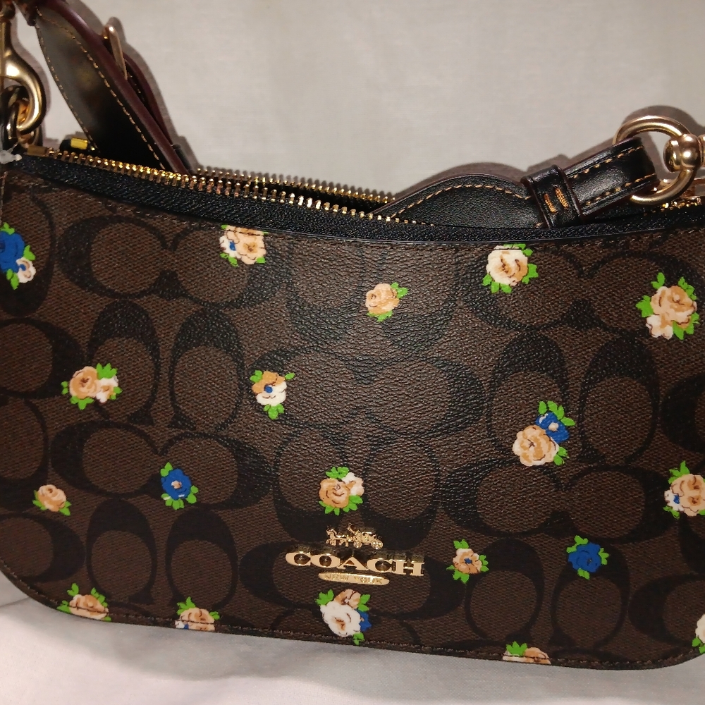 BNWTS Coach JES BAGUETTE IN SIGNATURE CANVAS VINTAGE MINI ROSE CROSSBODYBAG$350+